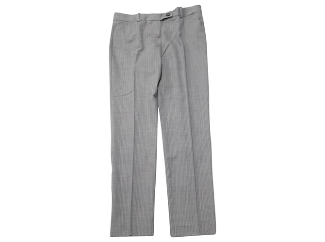 Theory Striped Suit Pants in Gray Wool-blend Grey  ref.530656