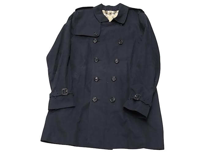 Burberry Kensington Trench Coat in Navy Blue Cotton  ref.530659