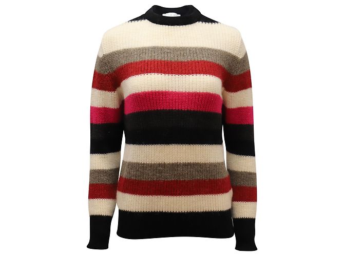Iro Solal, gerippter, gestreifter kleiner Pullover aus mehrfarbigem Acryl Python drucken
