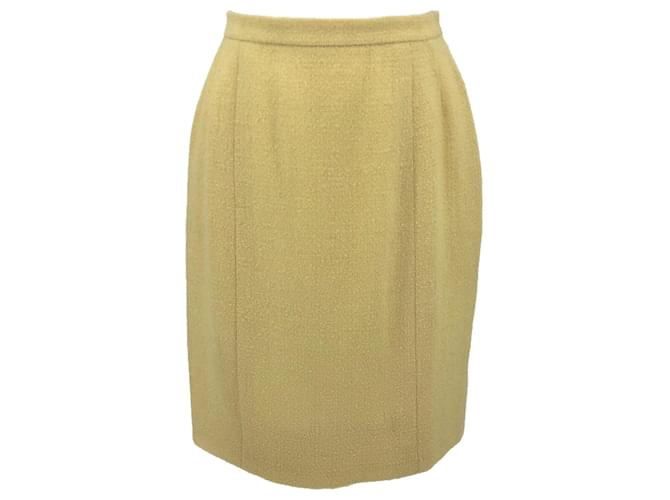 Chanel vintage skirt in yellow wool ref.530669 - Joli Closet