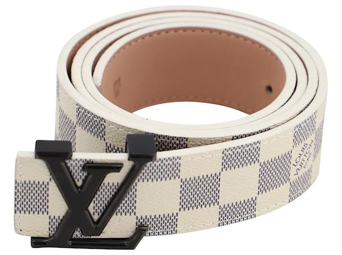 Louis Vuitton LV-Initialen 40mm Wendegürtel aus weißem Leder  ref.530676