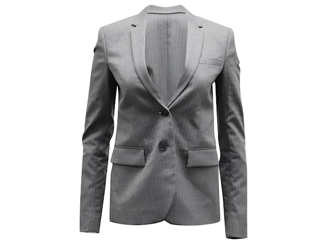 Veste de costume Theory à simple boutonnage en laine mélangée gris clair  ref.530680