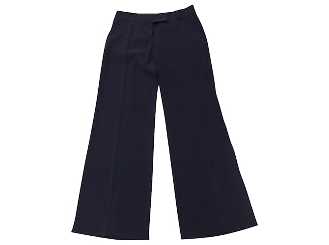 'S Max Mara Wide Leg Trousers in Navy Blue Triacetate Synthetic  ref.530692