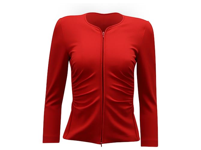 Emporio Armani Starburst Pleat Jacket in Red Viscose Cellulose fibre  ref.530700