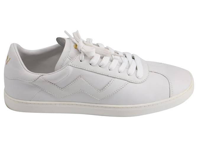 Stuart Weitzman Daryl Low Top Sneakers in White Leather  - Joli  Closet