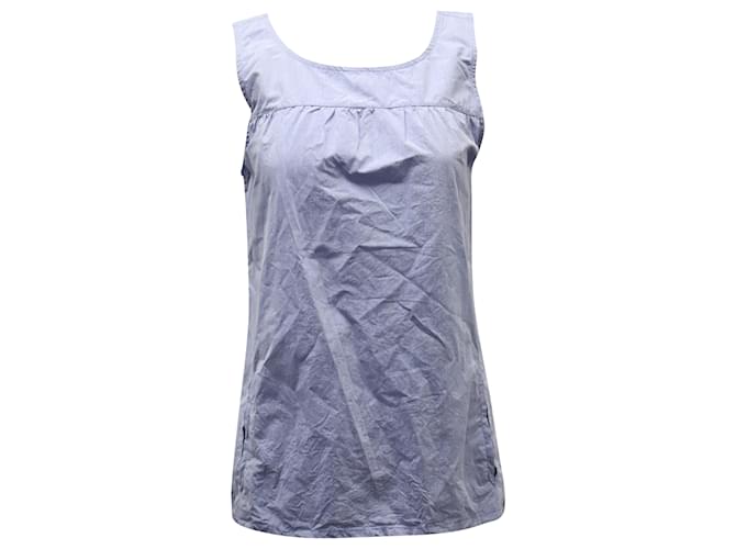 Apc a.P.C. Chambray Sleeveless Blouse in Blue Cotton  ref.530724