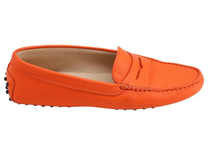 Tod's Tods Gommino Driving Shoes in Orange Leather  ref.530733