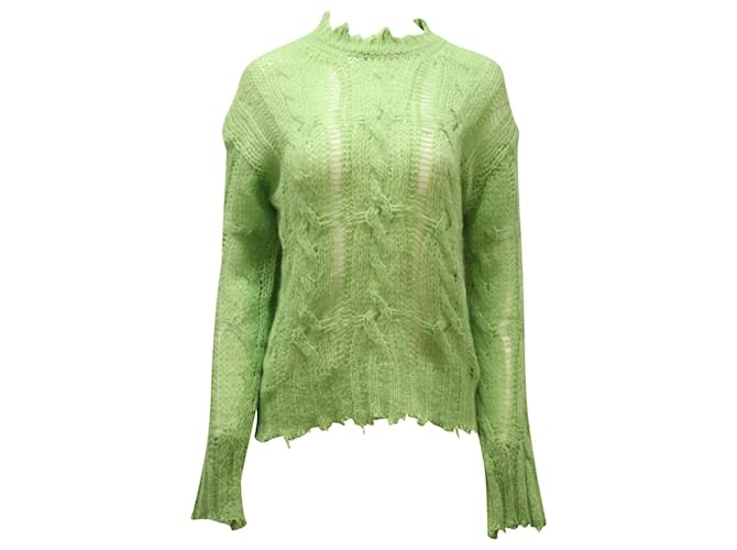 Autre Marque Maglione lavorato a maglia sfilacciato di Acne Studios in acrilico verde  ref.530737