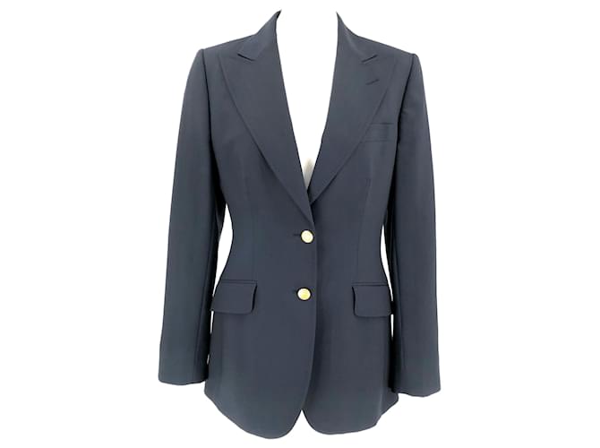 Dolce & Gabbana blazer jacket in navy blue wool  ref.530739