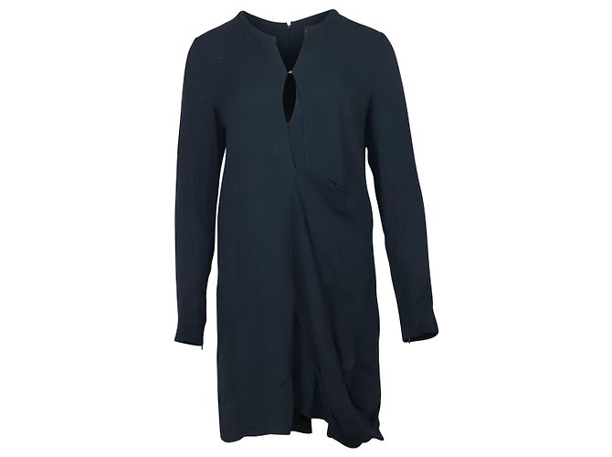 Autre Marque Vestido Acne Studios Decote Keyhole em Viscose Azul Marinho