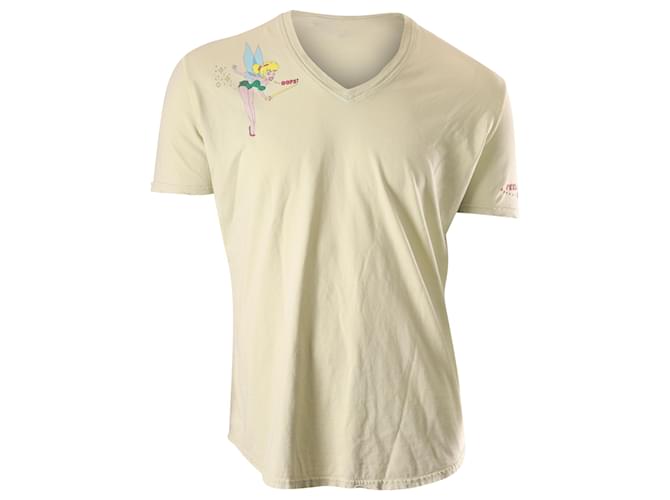Dsquared2 T-shirt Distressed Fairy Print in cotone giallo  ref.530773