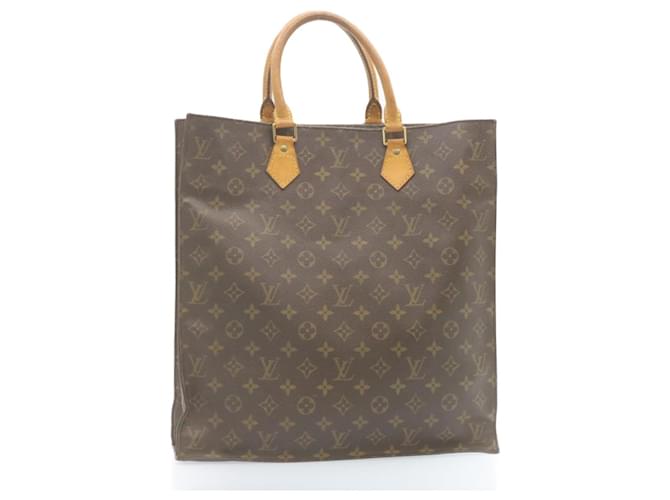 Authentic Louis Vuitton Tote Bag Sac Plat Brown Monogram M51140