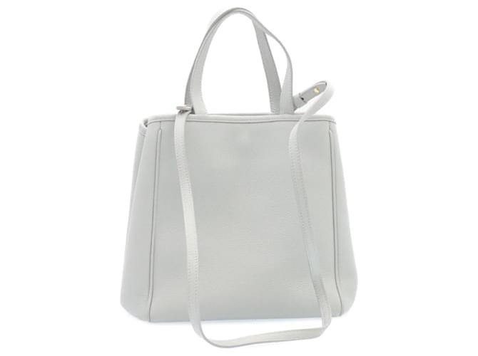 Céline CELINE Small fold Cabas Hand Bag 2way Shoulder Bag Light Blue Auth 28800 Leather  ref.531074
