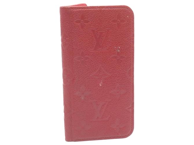 LOUIS VUITTON Monogram Empreinte iphoneX folio iPhone Case Rouge M63588 Point d'authentification441  ref.531267