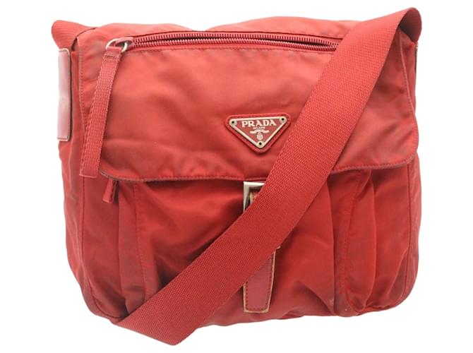 PRADA Shoulder Bag Nylon Red Auth ar6504  - Joli Closet