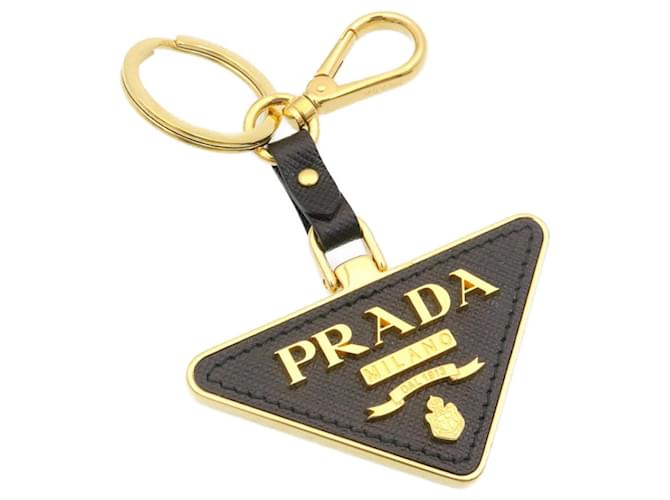 PRADA Portachiavi Oro Nero Auth ar6291 D'oro Metallo  ref.531763