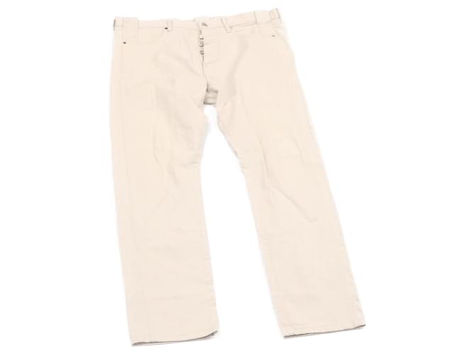 LOUIS VUITTON jean Pantalon Blanc LV Auth ar6272 Coton  ref.531993
