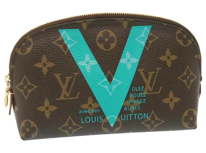 LOUIS VUITTON pochette porta cosmetici con monogramma turchese linea V M50290 Aut hs816 Tela  ref.532218