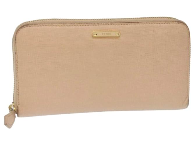 FENDI Long Wallet Leather Pink Auth 29198  ref.532222