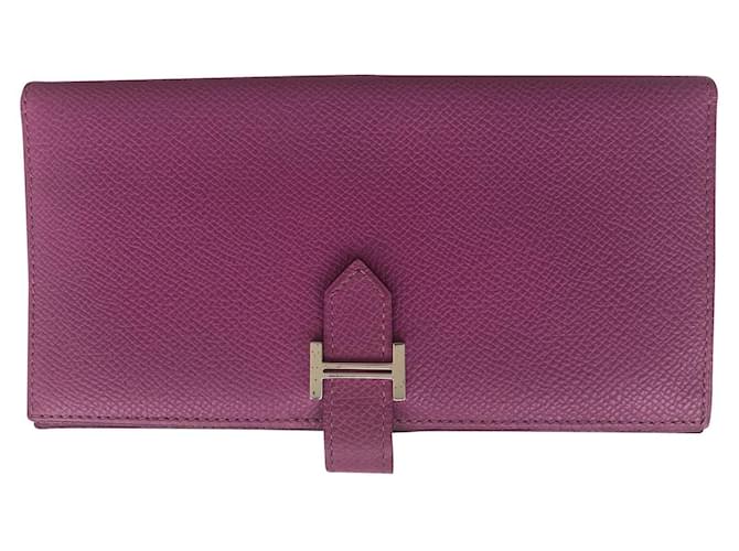 Hermès Béarn Purple Leather  ref.532480