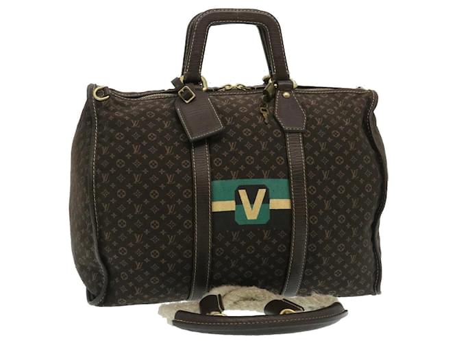 Louis Vuitton Brown Ebene Monogram Mini Lin Initiales Keepall Bag Louis  Vuitton