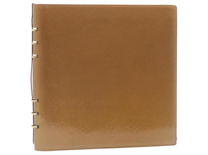 LOUIS VUITTON Monogram Vernis Vendredi Notebook Cover Bronze LV Auth ki1573 Patent leather  ref.532694