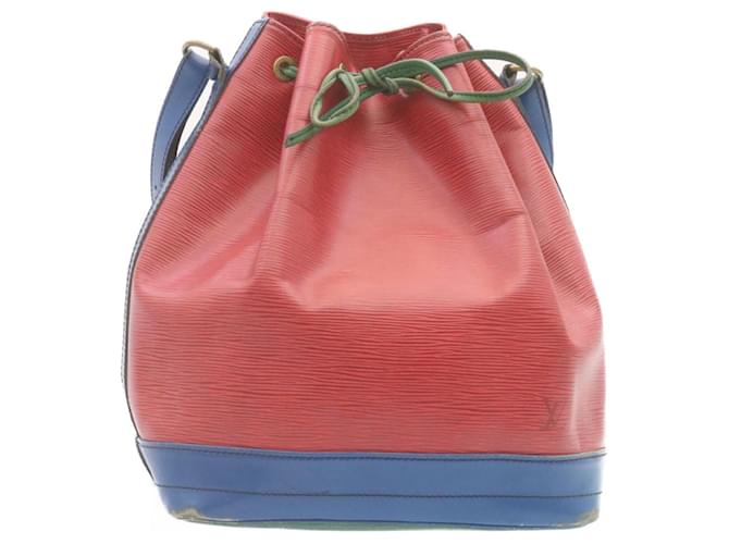 LOUIS VUITTON Epi Tricolor Noe Shoulder Bag Red Blue Green M44084 LV Auth 28905 Leather  ref.533046