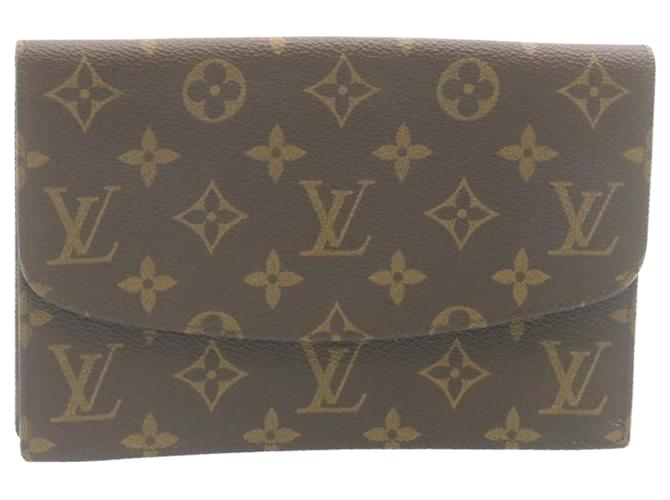 Louis Vuitton Monogram Pochette rabat 20 Bolsa de Embreagem M51935 LV Auth ar6455 Monograma Lona  ref.533139