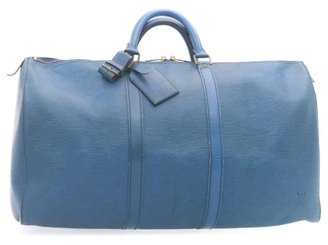 LOUIS VUITTON Boston bag M42965 Keepall 50 Epi Leather blue unisex