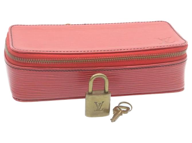 LOUIS VUITTON Epi Jewelry Box Red LV Auth 28938 Leather  ref.533161