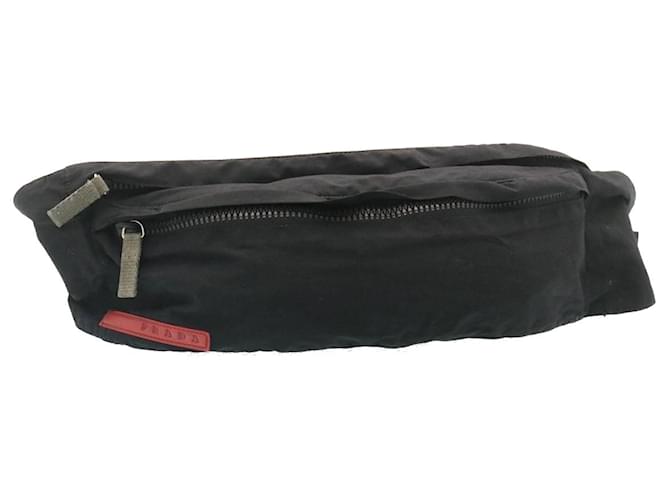 PRADA Sports Waist Bag Pouch Nylon Black Auth ki1644  ref.533237