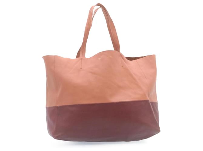 Céline CELINE Horizontal Cabas Tote Bag Leather Pink Red Auth hk296  ref.533430