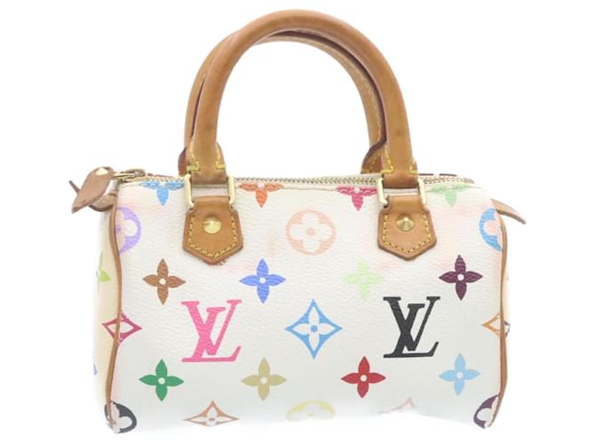 LOUIS VUITTON Mini borsa a mano Speedy multicolore con monogramma Bianco M92645 Aut132  ref.533474