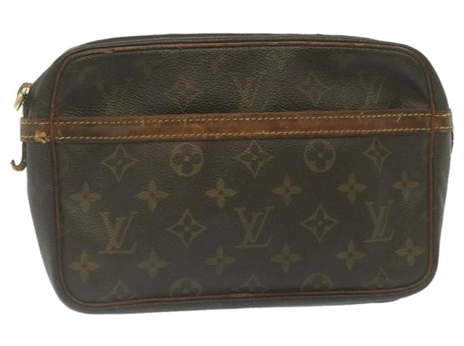 Louis Vuitton Monogram Compiegne 23 Bolsa de Embreagem M51847 Autenticação de LV 29297 Monograma Lona  ref.533478