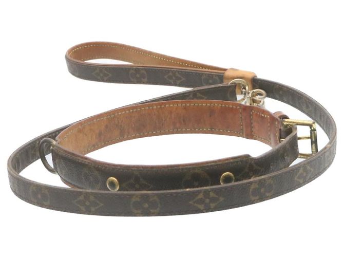 LOUIS VUITTON Monogram Leash Baxter Collier Baxter Dog Leash LV Auth 28348