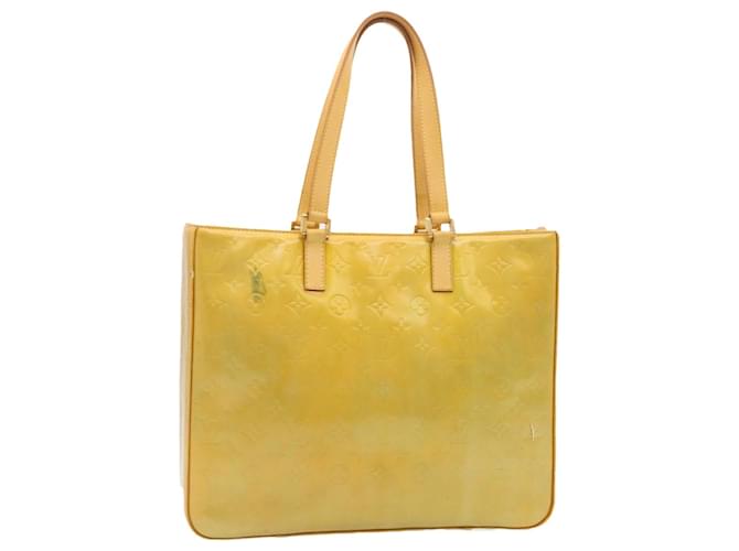 Borsa tote LOUIS VUITTON Vernis Columbus con monogramma Giallo M91047 LV Auth hs719 Pelle verniciata  ref.533581