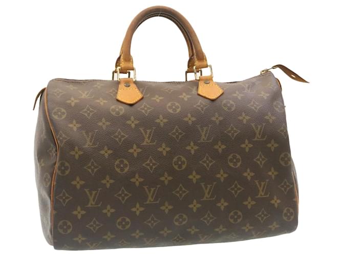 Louis Vuitton Monogram Speedy 35 Borsa a mano M41524 LV Auth rz057 Tela  ref.533723