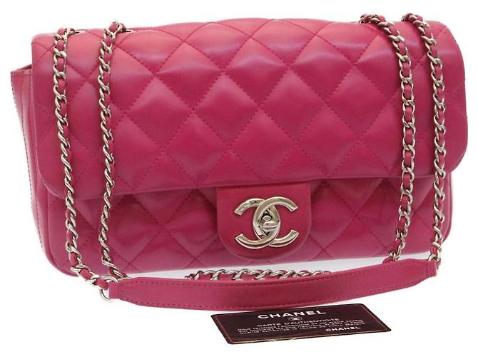 Coco rain CHANEL Matelasse Coco Borsa a tracolla con catena foderata antipioggia Lamb Skin Pink Auth 29191 Rosa