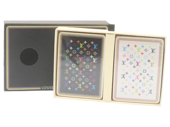 LOUIS VUITTON Multicolor Takashi Murakami Spielkarten Schwarz Weiß Auth 29099  ref.533856