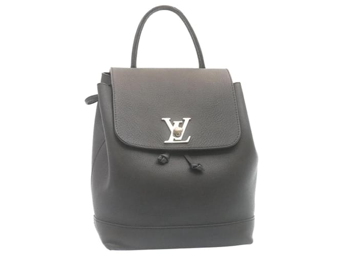 LOUIS VUITTON calf leatherLeather Turn Lock Rock Me Backpack Black