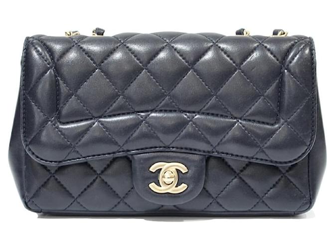 Chanel Handbags Navy blue Leather  ref.533960