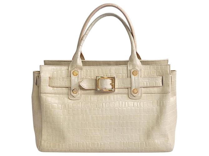 Autre Marque Samantha Thavasa - Crocodile embossed ecru leather 