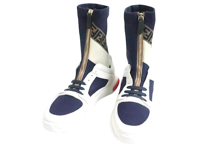 Zucca socks sneakers / high cut shoes 7 men Leather Cloth Rubber  ref.534078