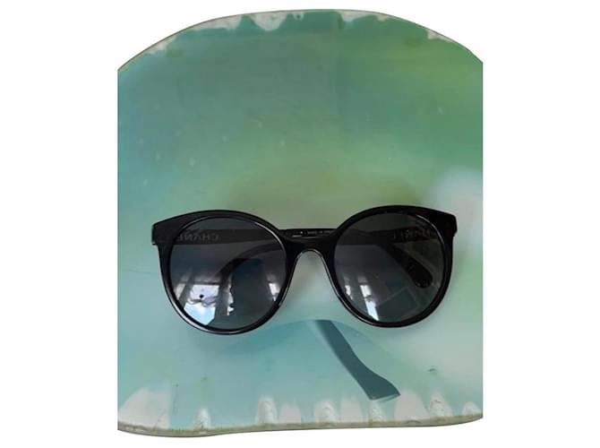 Chanel Sunglasses Black Acetate  ref.534084