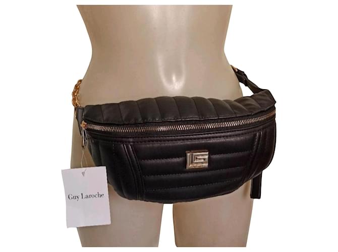 Guy Laroche quilted pouch bag Black Synthetic  ref.534124