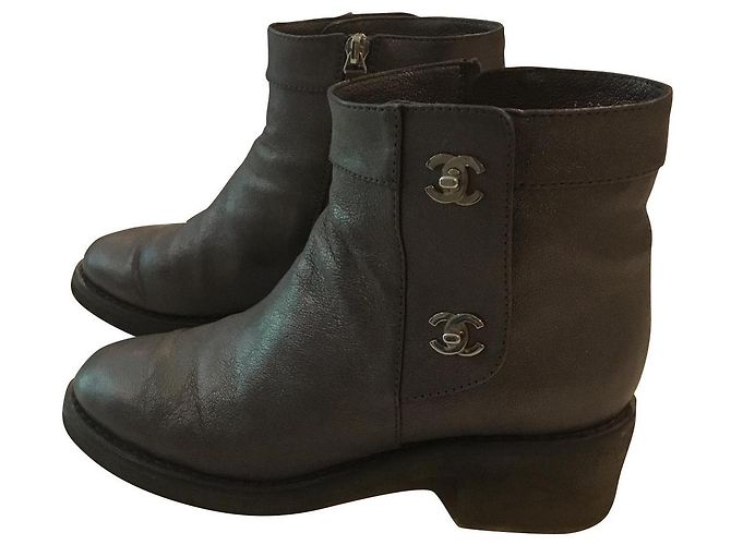 Chanel Ankle Boots Grey