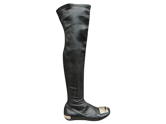 Dior p stretch boots 37,5 Black Leather  ref.534148