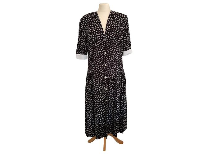 Vestido vintage KL by Karl Lagerfeld Preto Branco