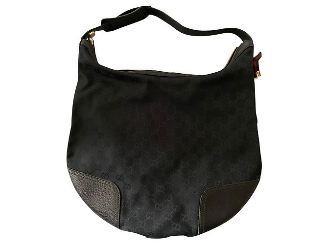 Gucci Monogram Canvas Handtasche Schwarz