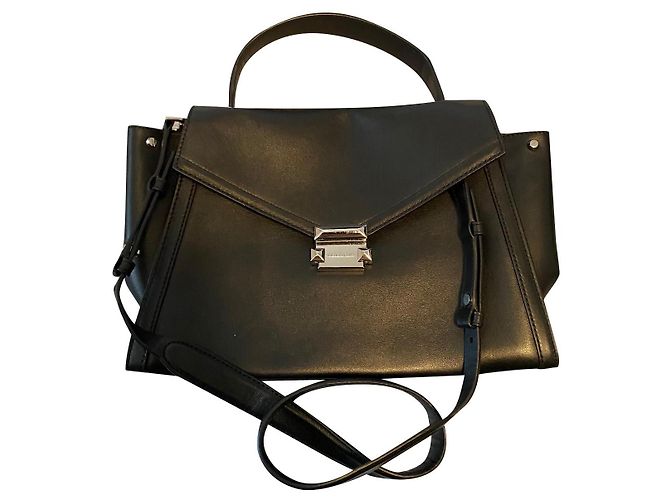 Bolsa de mão Michael Kors em couro preto